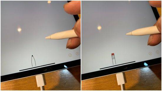 애플펜슬2. 제스처를 이용해 동작을 전환 가능하다. (사진=지디넷코리아)