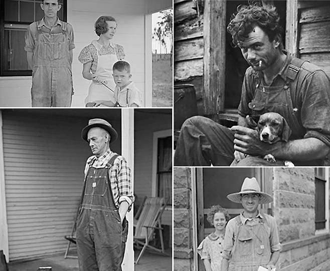 1930년대 멜빵 바지를 입은 미국 사람들 /출처=@modernfarmer.com/2014/07/vintage-photos-farm-overalls/