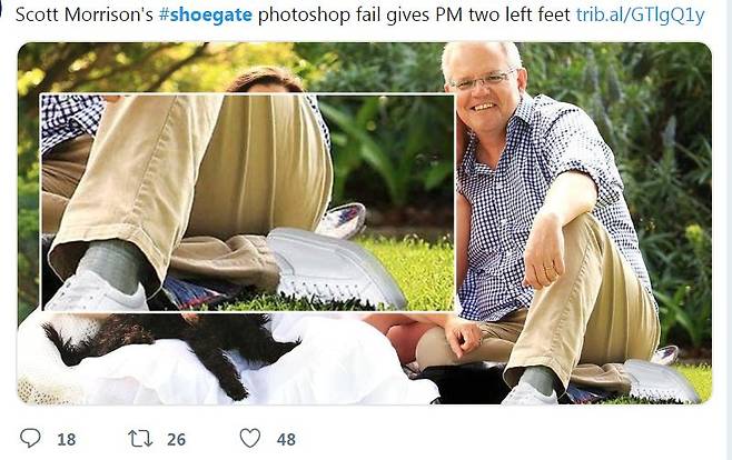 호주 총리 운동화 게이트(#Shoegate). [사진 SNS 캡쳐]