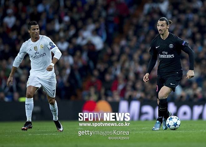 ▲ 레알 시절 호날두(왼쪽)와 파리 생제르맹 시절 이브라히모비치