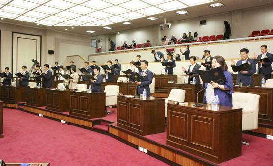 제8대 경북 구미시의회가 지난해 7월 2일 임시회를 열고 개원했다. [연합뉴스]