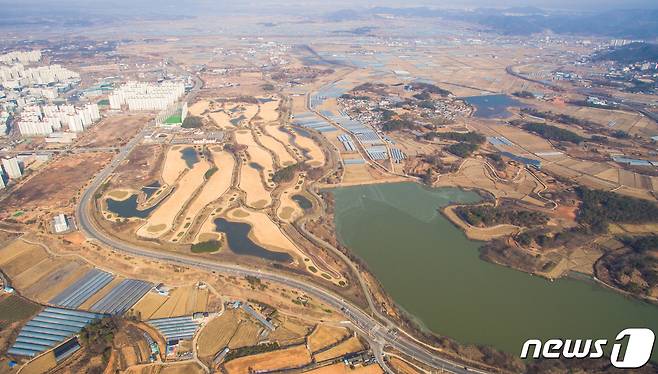 한전공대 입지로 최종 선정된 전남 나주 빛가람혁신도시 내 부영CC 일원 모습. (전라남도 제공) 2019.1.28/뉴스1DB