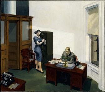 밤의 사무실(office at night, 1940), 에드워드 호퍼(edward hopper) [출처 위키피디아]