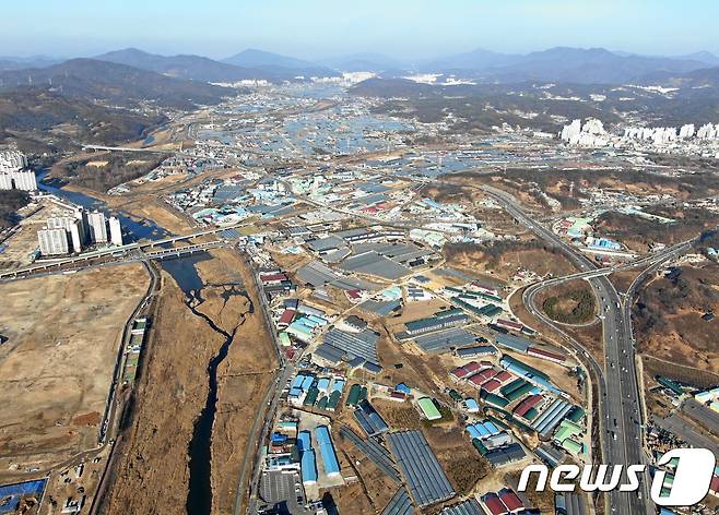 1경기도 남양주 왕숙1지구 일대전경. 왕숙1지구는  2018.12.19/뉴스1 © News1 박세연 기자