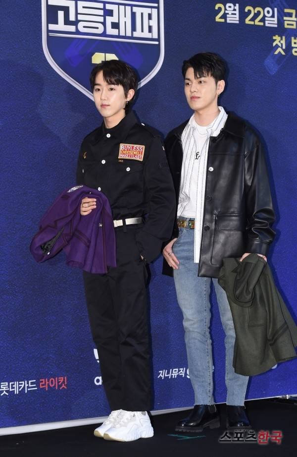 Mnet '고등래퍼3' 제작발표회에 참석한 그루비룸 휘민, 규정. 사진=조은정 기자 new@hankooki.com