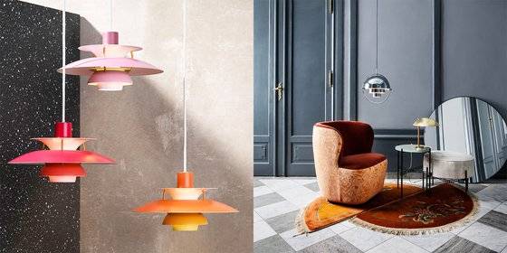 작은사진들은 덴마크의 상징적인 조명 브랜드 루이스 폴센의 대표상품 ‘PH5’와 구 비 제품들로 꾸민 공간.