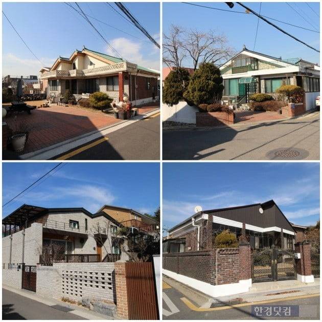 구옥의 담장을 허물어 주차장을 개방하거나, 외형을 리모델링한 주택들(자료 밸류맵)