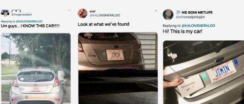 'JIMIN' 번호판 자동차 트위터 글