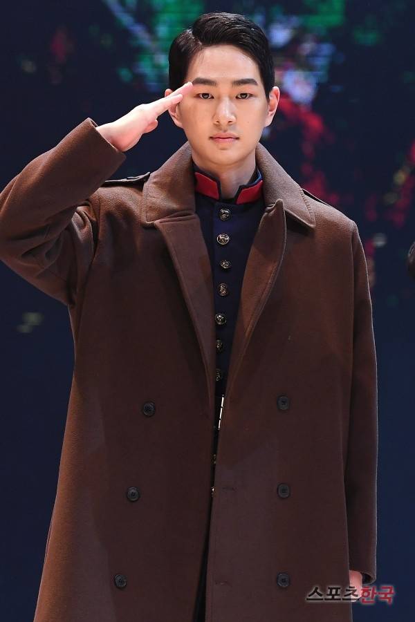 육군 창작 뮤지컬 '신흥무관학교' 프레스콜에 참석한 이진기(온유). 사진=이혜영 기자 lhy@hankooki.com