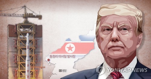 트럼프, 북한 미사일 발사장 복구 예상에 우려 표명 (PG) [정연주 제작] 사진합성·일러스트