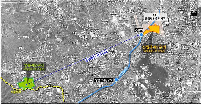 성북2-신월곡1 결합정비구역 위치도. 서울시 제공.