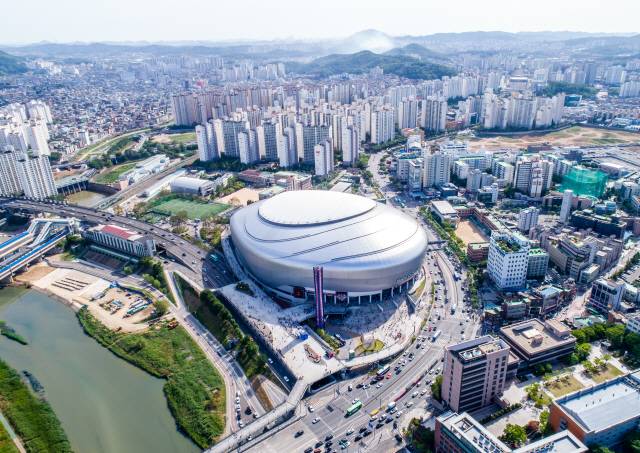 위에서 내려다 본 고척 스카이돔 모습.