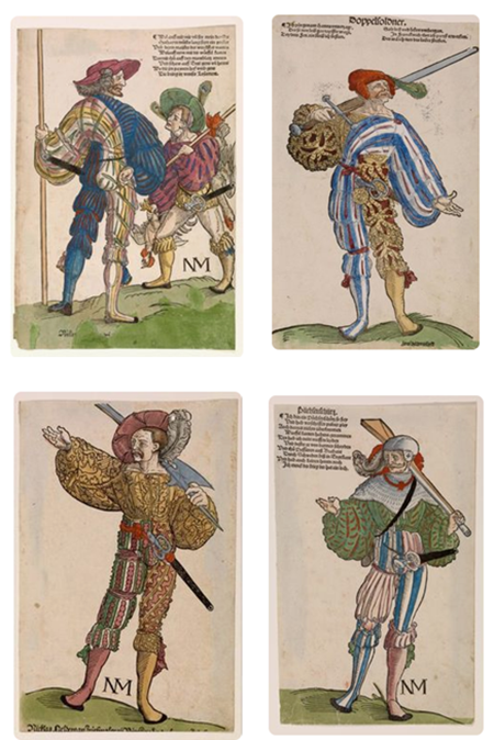 에르하르트 쇤의 목판화 속 독일 용병. 1530년경 추정. /출처= ⓒboijmans.nl