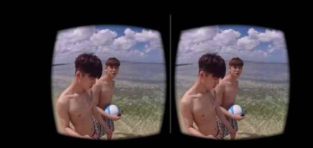 아이돌 그룹 아이콘(iKON)이 해변을 거니는 모습이 담긴 VR 영상 [출처 이정아 기자/dsun@]