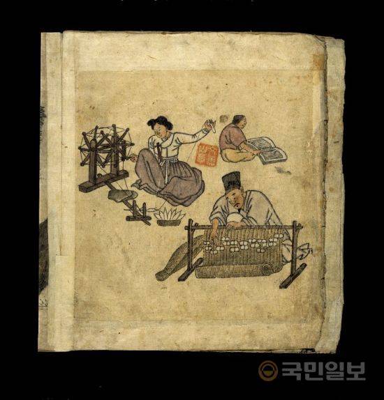 승려 화가 문혜산이 김홍도 풍속도첩의 그림을 모사한 그림.