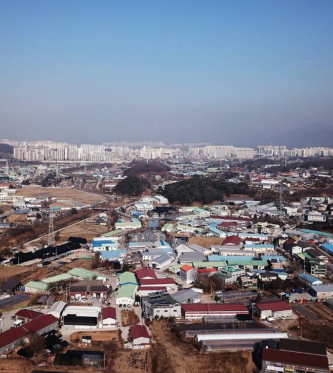 사진은 3기 신도시로 조성예정인 경기도 하남시 교산동 일대 모습. 하남 교산지구는 천현동, 교산동, 춘궁동, 상·하사창동 등 일대로 3만2천호가 공급된다.