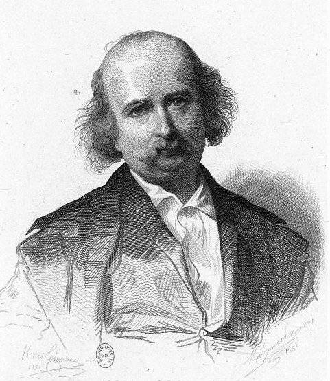 쥘 상도. Henri Lehmann의 원 그림을 Metzmacher가 가필(혹은 복사). 1858. 프랑스 국립도서관 소장. 그는 1858년 프랑스 학술원의 회원으로 선출되었다. 그의 이름 상도에서 상드라는 이름이 파생되었다. [그림 Wikimedia Commons (Public Domain)]