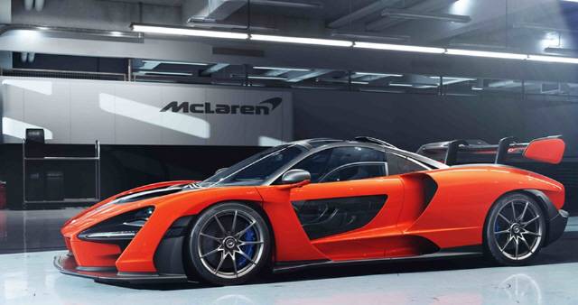 맥라렌이 자사 레이싱팀의 전설적인 레이서 아일톤 세나를 기념하기 위해 2018년 제네바모터쇼에서 500대 한정 판매를 발표한 맥라렌 세나. 이미 완판됐다./사진제공=맥라렌