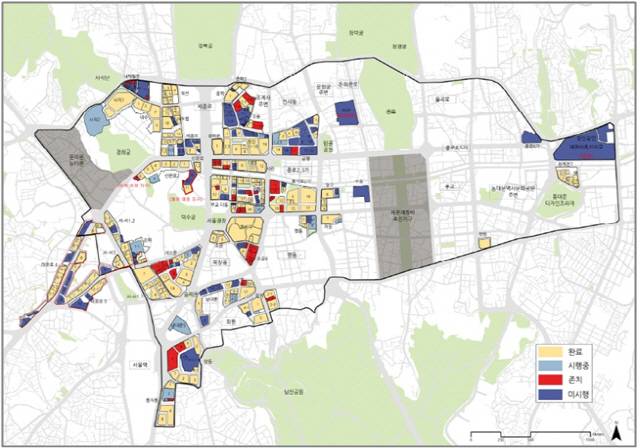 한양도성 도심부 도시정비형 재개발 사업지 현황. /자료제공=서울시