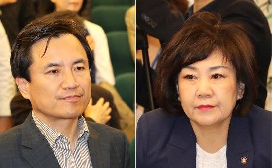 '5·18 망언'으로 논란을 일으킨 자유한국당 김진태(왼쪽)·김순례 의원. [연합뉴스]