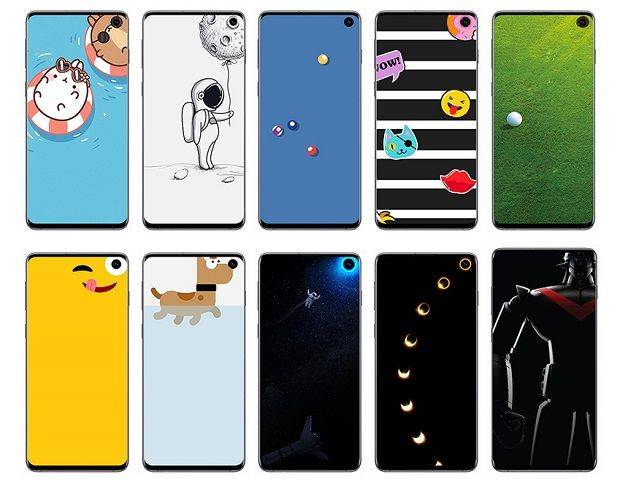 삼성전자 갤럭시S10의 카메라 홀을 활용한 배경화면.(사진=삼성전자)