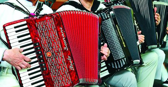 주름진 손이지만 아코디언 건반에만 닿으면 세상 시름 잊게 하는 경쾌한 화음을 만든다.