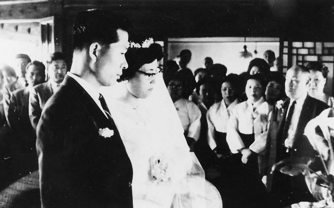 1962년 5월 김대중 전 대통령과 이희호 여사의 결혼식. [중앙포토]