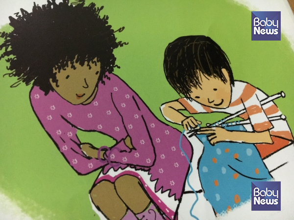 그림책 「뜨개질하는 소년」 중 한 장면. ⓒ책과콩나무