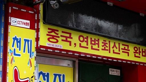 대림동에 가장 많은 가게 중 하나가 노래방이다. 중국과 연변의 최신곡을 완비했다는 대림중앙시장 안 한 노래방. 박유빈 기자