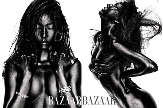 한혜진 누드 화보 /사진=하퍼스바자, 한혜진 인스타그램