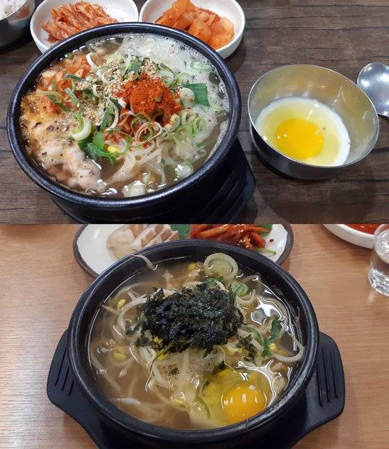 맑고 담백하게 끓여 내는 전주 콩나물국밥에는 수란을 곁들인다. 그런데 서울에서는 이 수란을 만드는 수고로움 때문인지 국밥에 달걀을 풀어 내오니 전주의 맛에 미치지 못한다. [사진 박헌정]