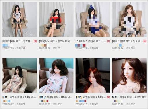 리얼돌 홍보 카페에 올라와 있는 제품 이미지. 네이버 카페 캡처