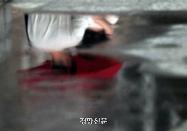 물에 비친 연인. /강윤중 기자