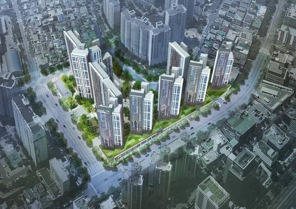 GS건설이 대구 동구 신천동에 짓는 ‘신천 센트럴자이’ 조감도. /GS건설 제공