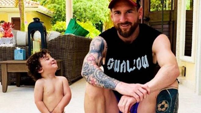 ▲ 인스타그램 스토리에 게재됐던 리오넬 메시(오른쪽)와 마테오 메시 부자.