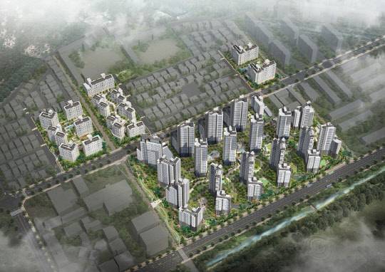 대우건설이 26일 후분양 1호인 과천 푸르지오 써밋 견본주택을 열고 분양에 들어간다. 과천 푸르지오 써밋 조감도.<대우건설 제공>