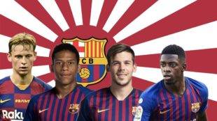 스페인 스포츠전문매체 마르카가 FC바르셀로나의 일본 원정 친선경기 소식을 전하면서 욱일기를 기사 상단에 사용해 물의를 빚었다. /사진=마르카 캡처