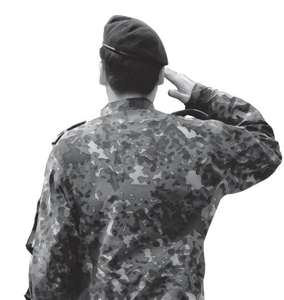 군인의 뒷모습. [중앙포토]