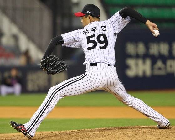 원태인과 함께 신인왕 후보로 꼽히는 LG 트윈스 정우영. [연합뉴스]