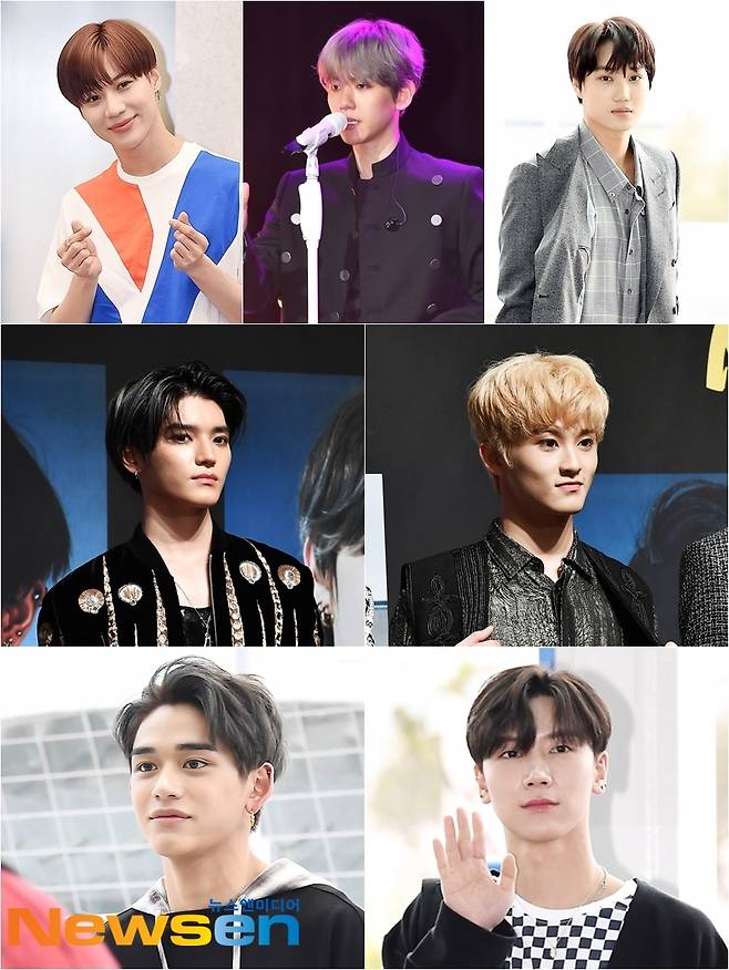 왼쪽 위부터 시계 방향/태민, 백현, 카이, 마크, 텐, 루카스, 태용