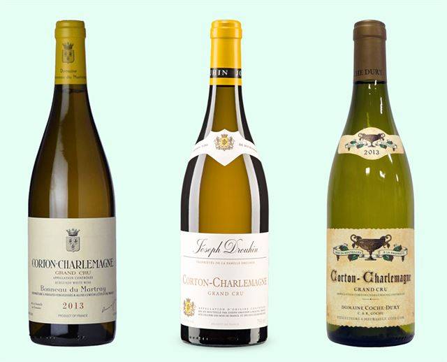 다양한 생산자가 만든 코르통 샤를마뉴. 왼쪽부터 보노 뒤 마르트레, 조제프 드루앵, 코쉬 뒤리. 각 생산업체 홈페이지 화면 캡처