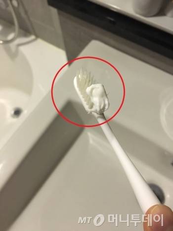 치약은 칫솔 크기에 맞게, 다 채워야 하는 줄 알았다. 우연히 알게 됐다. 반만 짜도 양치질을 하는데 무리가 없다는 것을. 그 일 덕분에 많은 것들의 소비를 다시 생각하게 됐다./사진=깨달음을 얻은 남기자