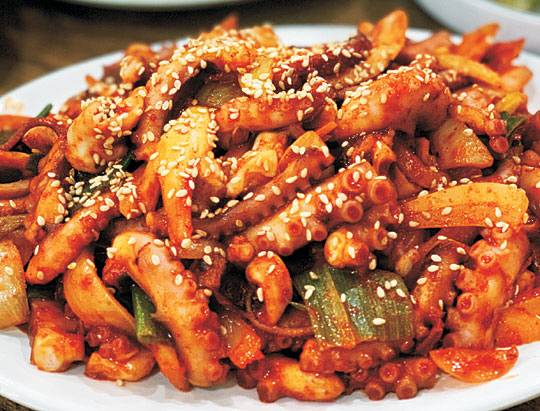 순광식당의 낙지볶음.