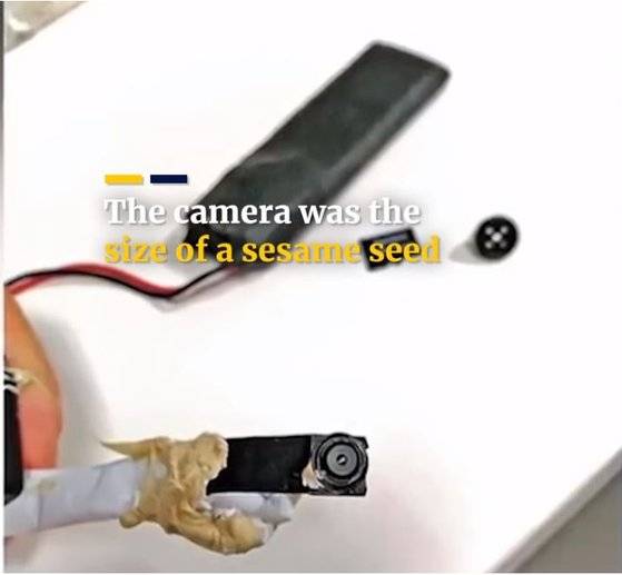 중국 광둥성 선전의 한 유니클로 매장에서 발견된 몰카.[사우스차이나모닝포스트 캡처]