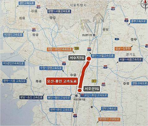 '오산~용인고속도로' 위치도. (사진=자료사진)