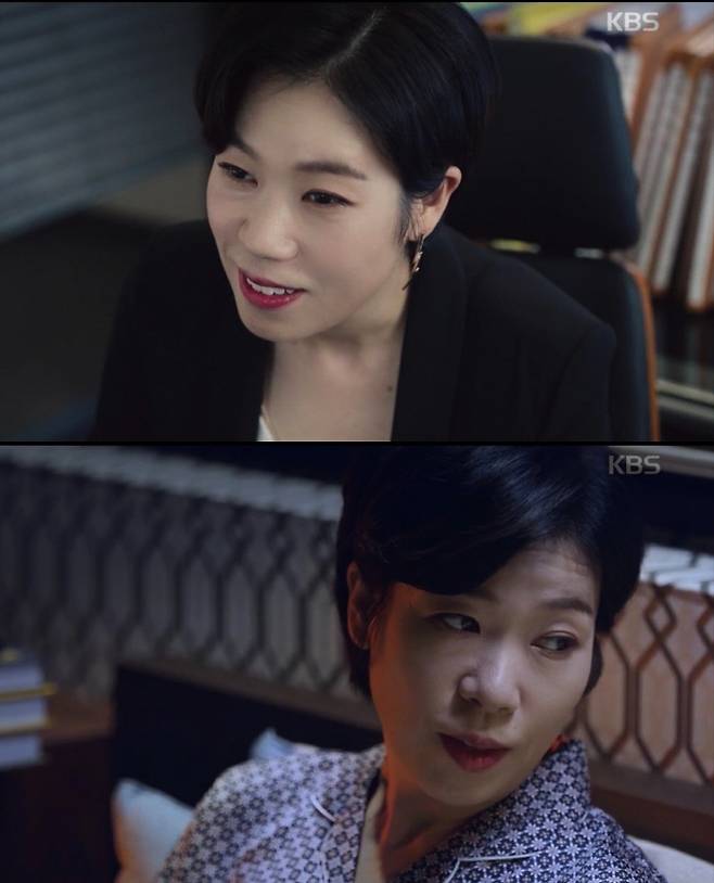 옹산 최고의 엘리트이자 이혼 전문 변호사 홍자영으로 완벽 변신한 염혜란 ‘동백꽃 필 무렵’. KBS 2TV 제공