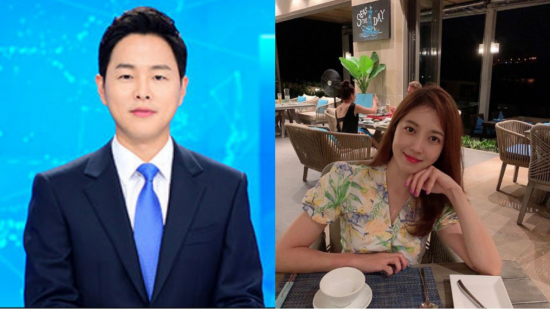 김현우(40) SBS 앵커와 이여진(32) 기상캐스터 / 사진=SBS 뉴스8, 이여진 인스타그램 캡처