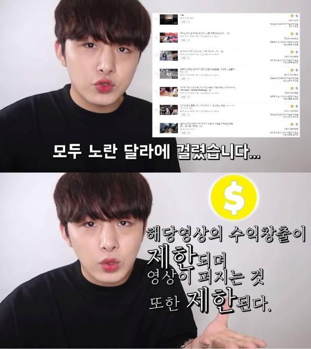 유튜브 노란딱지 논란 /사진=유튜브 이환 채널