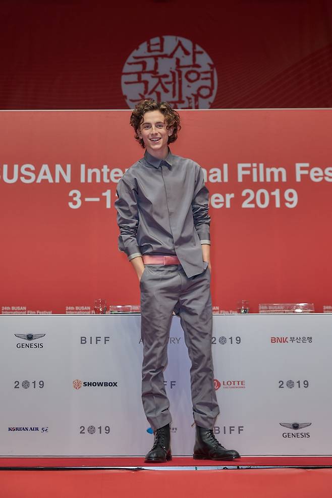 ▲ 제24회 부산국제영화제를 찾은 '더 킹:헨리5세'의 티모시 샬라메. ⓒ넷플릭스