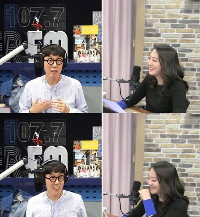 DJ 김영철과 권애리 기자. /사진=SBS 보이는라디오 방송화면 캡처
